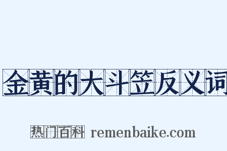 金黄的大斗笠反义词是什么意思的图片
